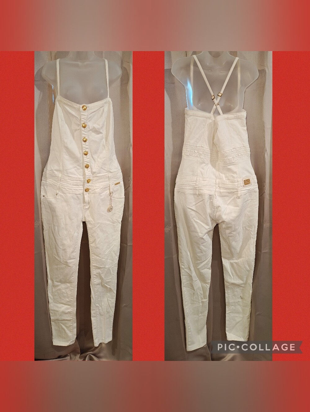 ✨ Y2K APPLE BOTTOMS WHITE DENIM JUMPSUIT OVERALLS ✨